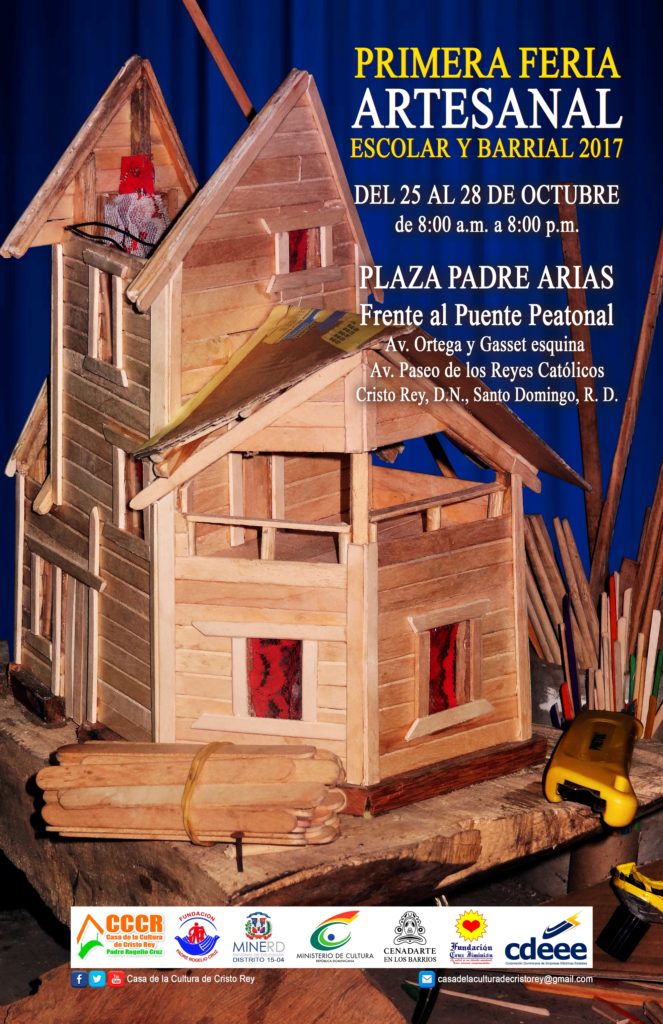 Afiche Primera Feria Artesanal Cristo Rey - Casa de la Cultura de Cristo Rey - Tony Estrella (Diseño Rafi Pinales, Cristo Rey en Línea),